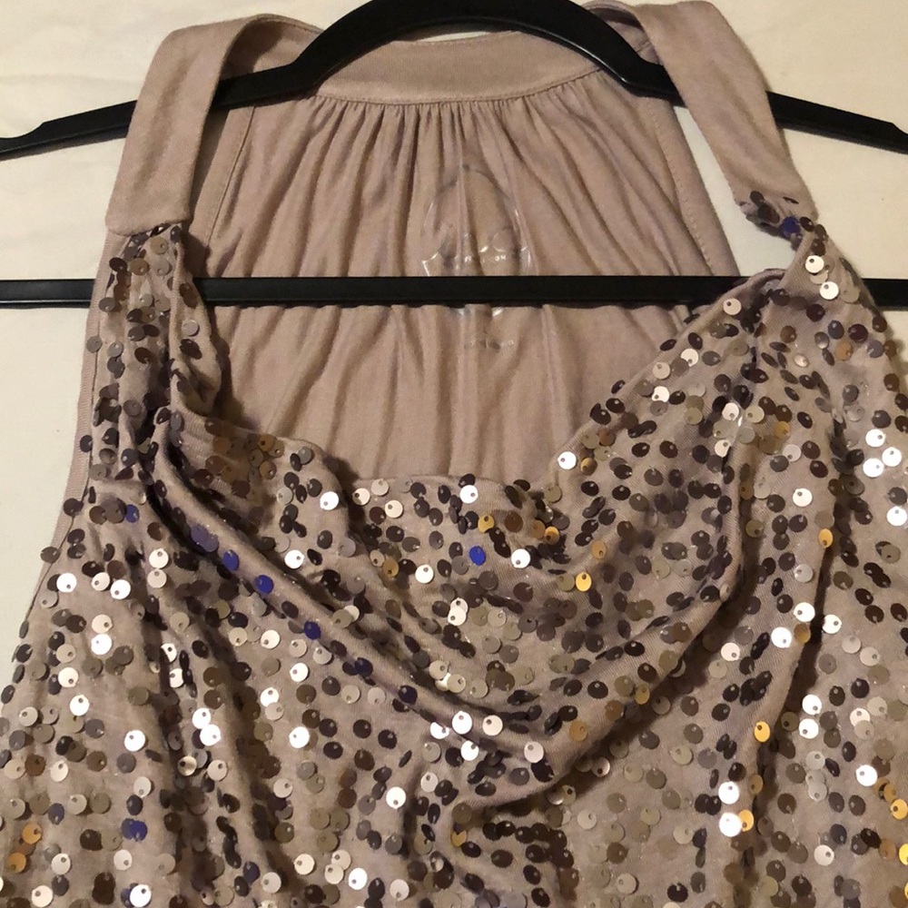 Gray shiny sequin top. Great condition!
